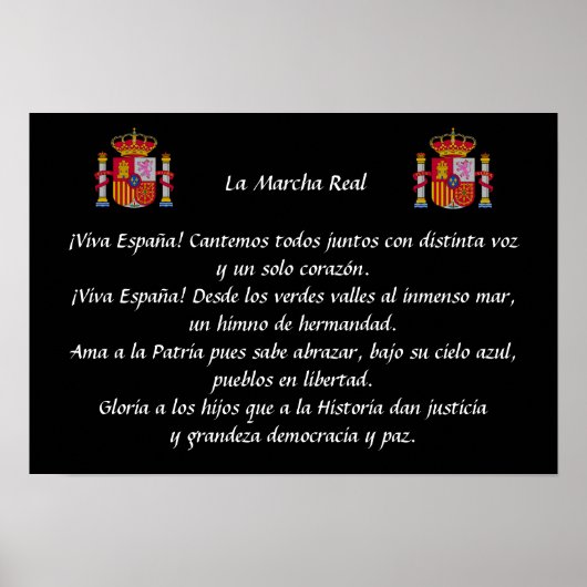 Poster La Marcha Real (Spaans nationaal volkslied) (Voorkant)