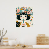 Poster “La petite fille au bubble tea“ (Keuken)