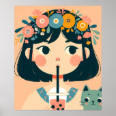 Poster “La petite fille au bubble tea“ (Voorkant)