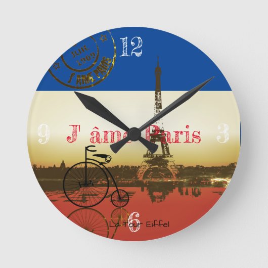 Poster La Tour Eiffel Ronde Klok (Voorkant)