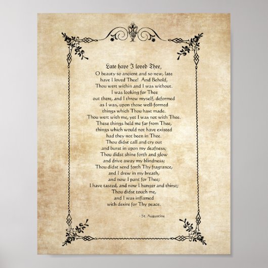 Poster - Laat heb ik U liefgehad - Sint-Augustinus (Voorkant)