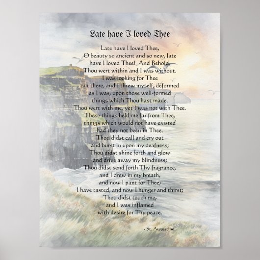 Poster Laat heb ik van je gehouden - Sint Augustin (Voorkant)