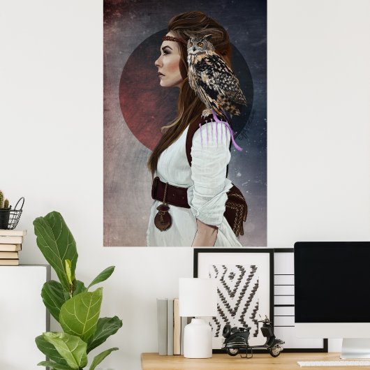 Poster "Lady Owl" (Thuiskantoor)