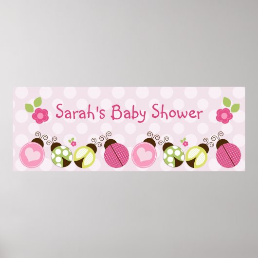 Poster Ladybugs & Flowers/Banner groot (Voorkant)