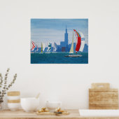 Poster "Lake Michigan - Chicago" (Keuken)