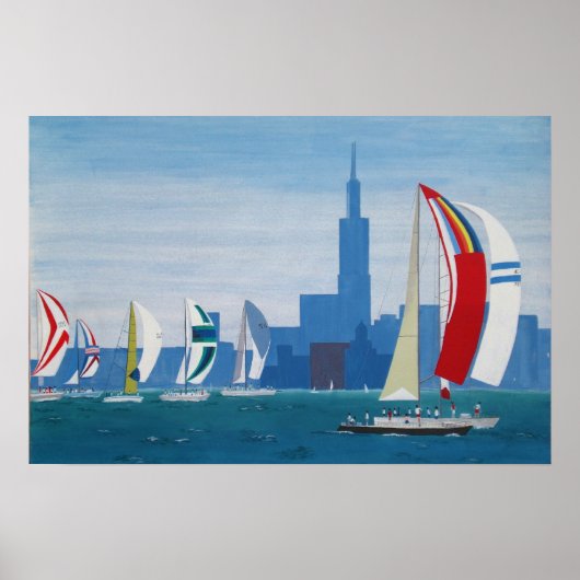 Poster "Lake Michigan - Chicago" (Voorkant)
