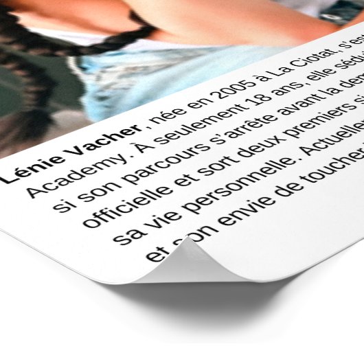 Poster Lenie Vacher - Star Academy 2023 (Hoek)