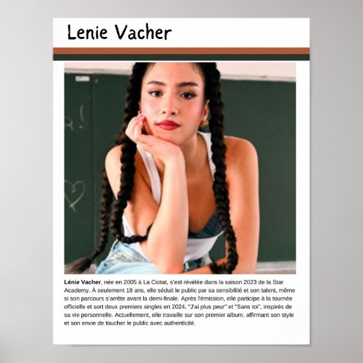 Poster Lenie Vacher - Star Academy 2023 (Voorkant)