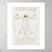POSTER : LEONARDO DA VINCI : VITRUVIAN MAN (Voorkant)