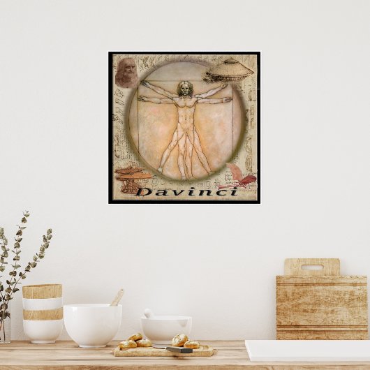 Poster Leonardo Davinci (Keuken)
