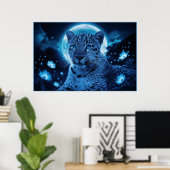 Poster Leopard's Blue (Thuiskantoor)