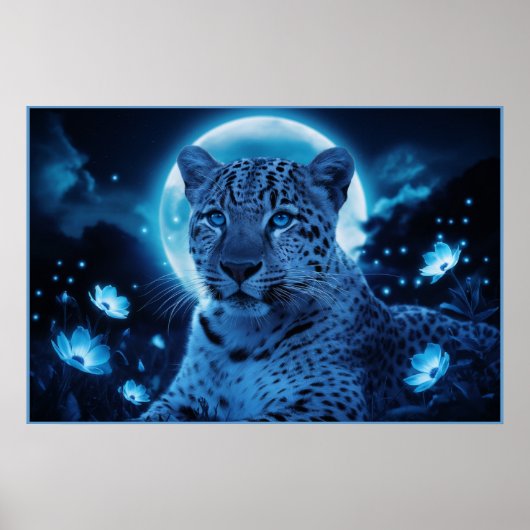 Poster Leopard's Blue (Voorkant)