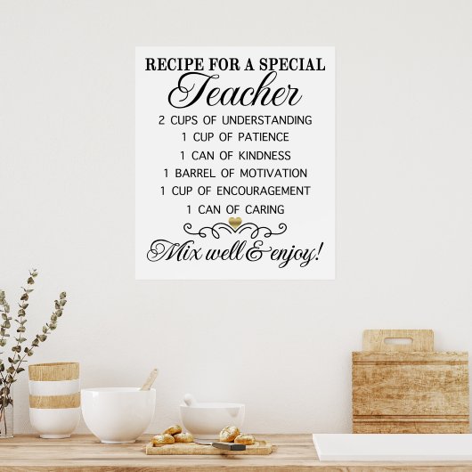 Poster leraar (Keuken)