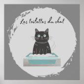 Poster, Les Toilettes du Chat Black Cat Poster (Voorkant)
