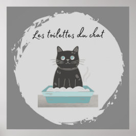 Poster, Les Toilettes du Chat Black Cat Poster