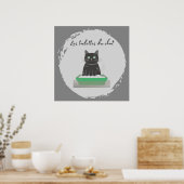 Poster, Les Toilettes du Chat Zwart Poster (Keuken)