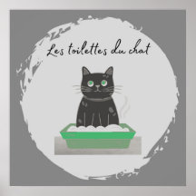 Poster, Les Toilettes du Chat Zwart