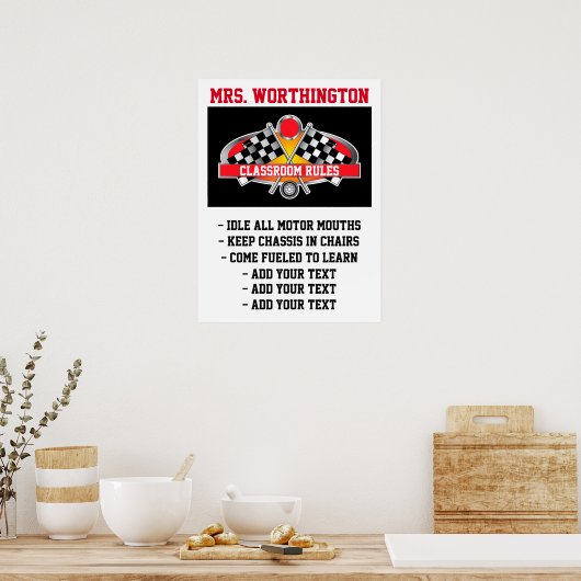 Poster leslokaal regels automatisch racen - SRF (Keuken)