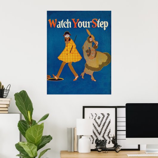  Poster "Let op je stap" (Thuiskantoor)