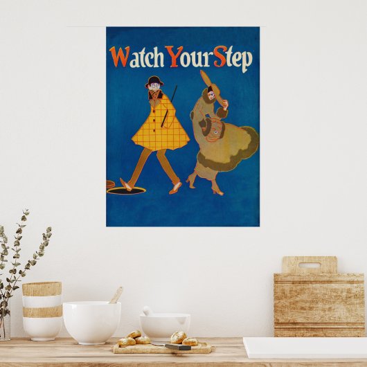  Poster "Let op je stap" (Keuken)