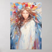 Poster Levendig Abstract Angel Vredig, schilderach (Voorkant)