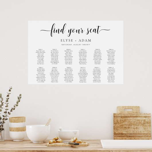 Poster Leyton Minimale 12-tabel Tabel Grafiek (Keuken)