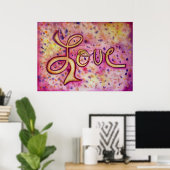 Poster liefdesroze kunstschilders afdrukken (Thuiskantoor)