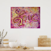 Poster liefdesroze kunstschilders afdrukken (Keuken)