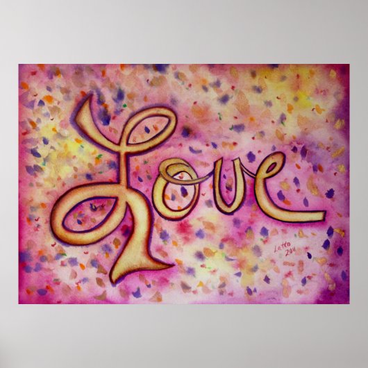Poster liefdesroze kunstschilders afdrukken (Voorkant)
