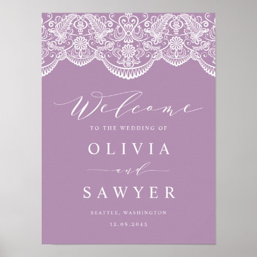 Poster lila Brocade Lace Wedding (Voorkant)