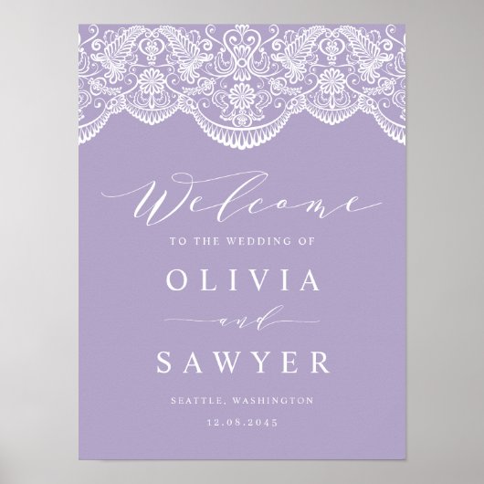 Poster lila Brocade Lace Wedding (Voorkant)
