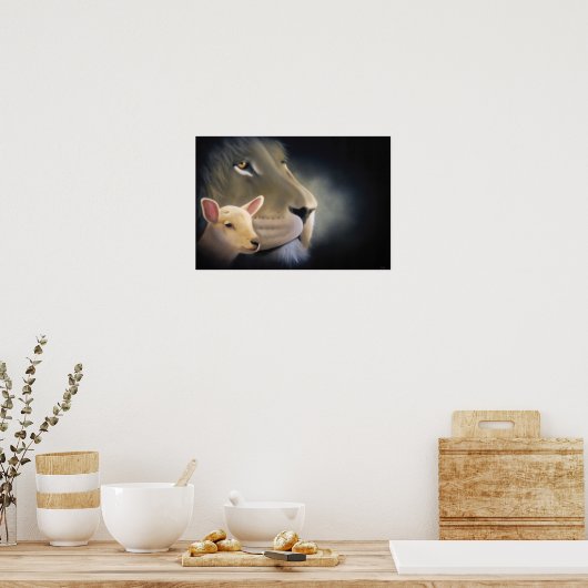 Poster Lion and the Lamb (Keuken)