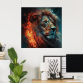 Poster Lion Feu (Thuiskantoor)