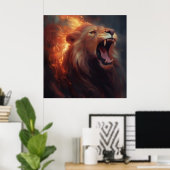 Poster Lion Feu (Thuiskantoor)