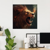 Poster Lion Feu (Thuiskantoor)