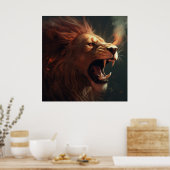 Poster Lion Feu (Keuken)