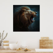 Poster Lion Feu (Keuken)