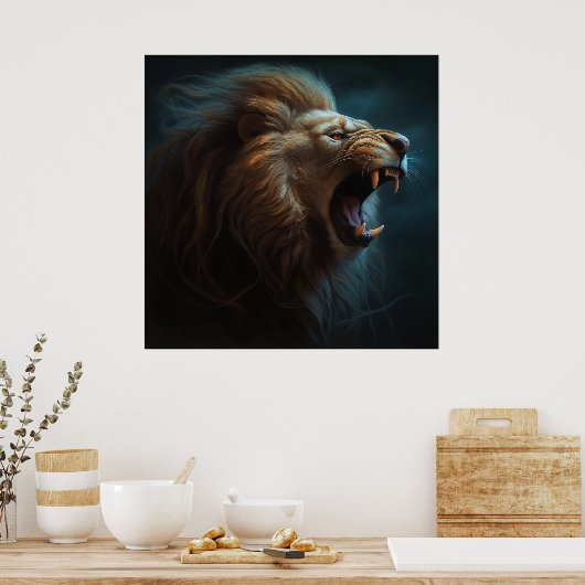 Poster Lion Feu (Keuken)