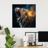 Poster Lion Feu (Thuiskantoor)