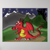 Poster "Little Red Dragon" van Kev Moore (Voorkant)