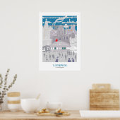 Poster Liverpool Gebouwen Blauw Grijs (Keuken)