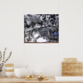 Poster locomotief/treinfoto (Keuken)