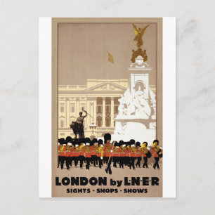 Poster Londen Vintage-reisreis teruggezet Briefkaart