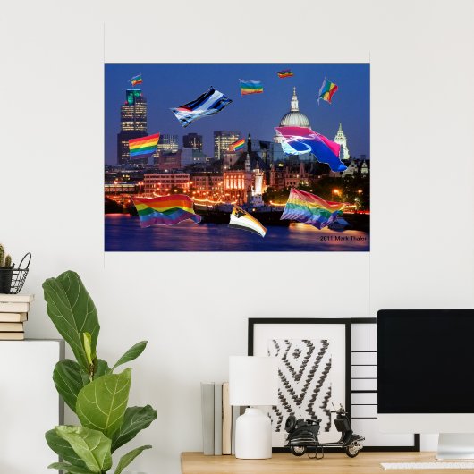 Poster Londense vliegPride Flags (Thuiskantoor)