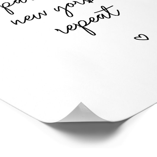 poster 'London Paris New York Repeat' | Roze 8 x 1 (Hoek)