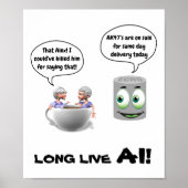 Poster Long Live AI (kunstmatige intelligentie) (Voorkant)