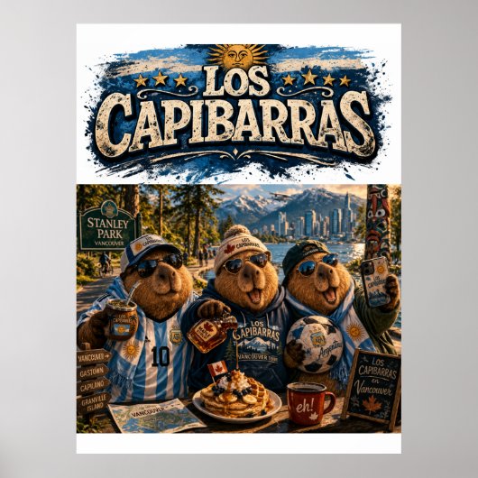 Poster Los Capibarras viajeros en Canadá (Voorkant)