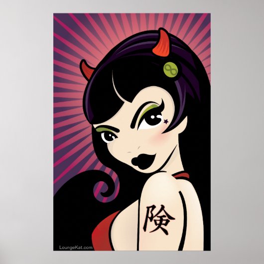 Poster LoungeKat: Devil Girl (Voorkant)
