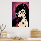 Poster LoungeKat: Devil Girl (Keuken)