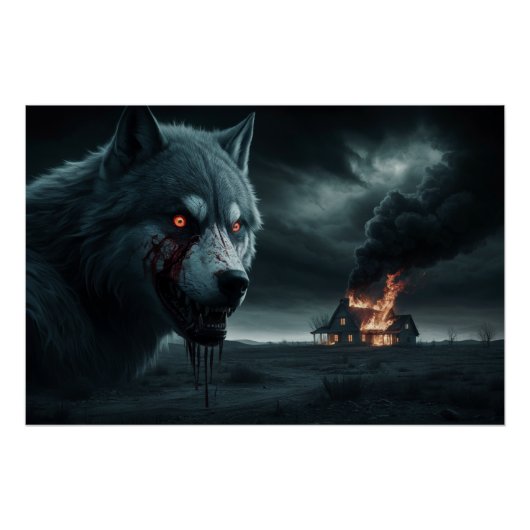 Poster Loup Feu 02 (Voorkant)